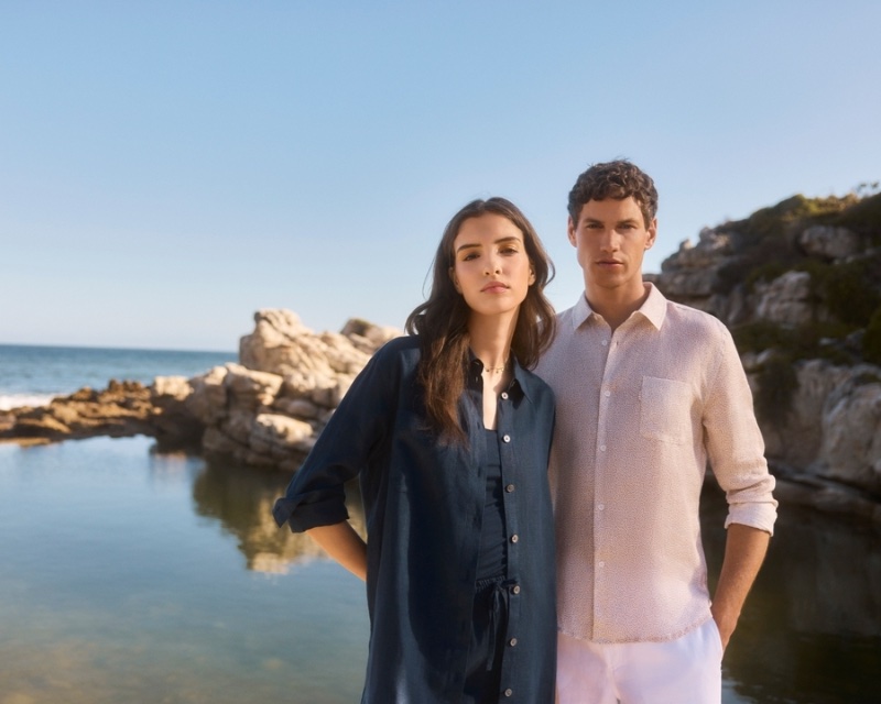Linen shirts reflect a breezy season at ease for Derek Rose's spring-summer 2024 collection. 