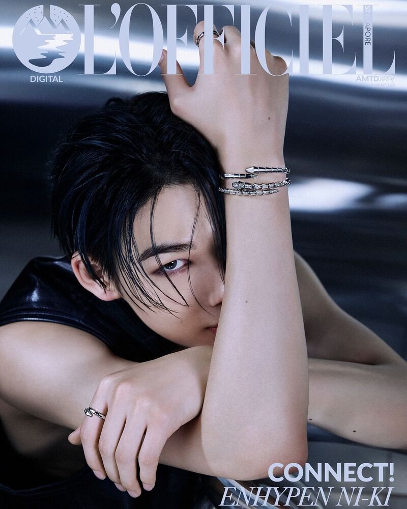 ENHYPEN's Ni-ki dons BVLGARI jewelry for L'Officiel Singapore's April issue.