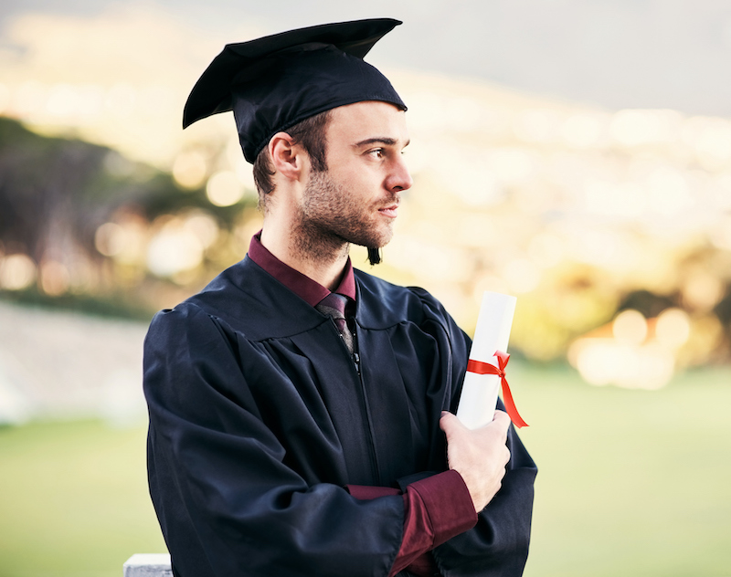 Graduate Outfit Men Burgundy Shirt