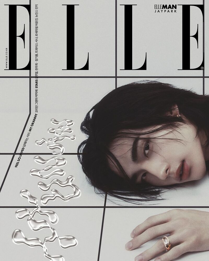 Hyunjin's electric draw, paired with the luster of Cartier, graces the cover of Elle Korea's May 2024 edition.
