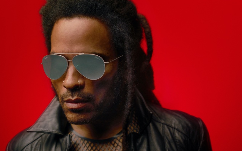 Lenny Kravitz brings an effortless edge to the Ray-Ban Reverse campaign, his mirrored aviators a standout. 