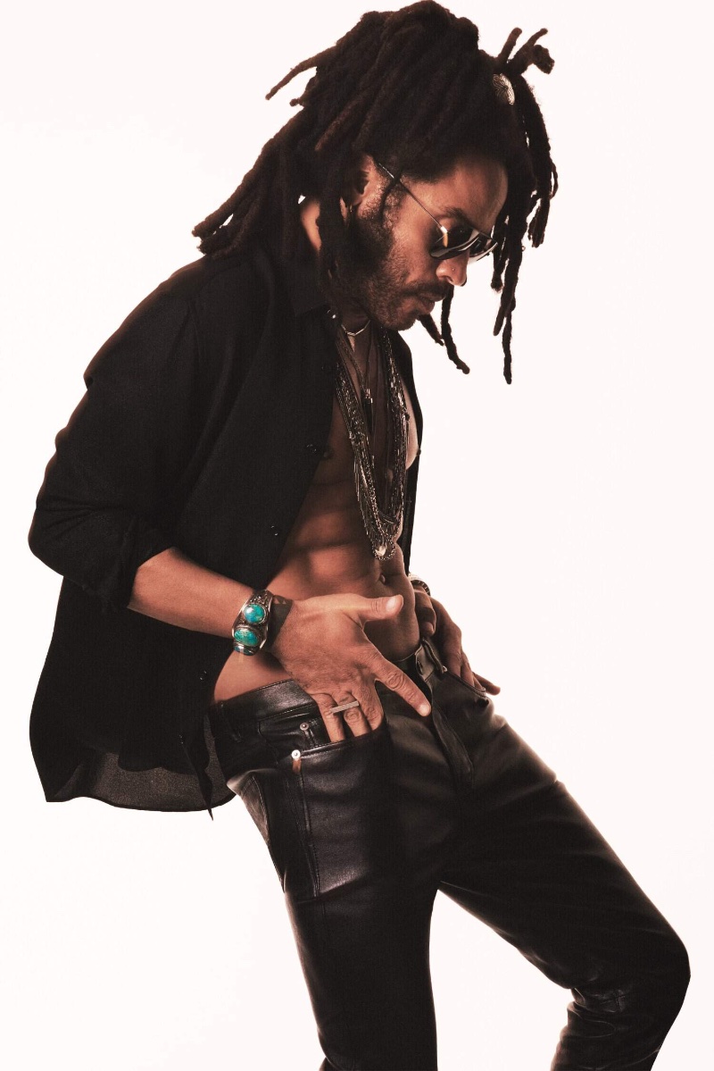 Sporting an open shirt and leather pants, Lenny Kravitz captivates in the Yves Saint Laurent Y Elixir campaign.