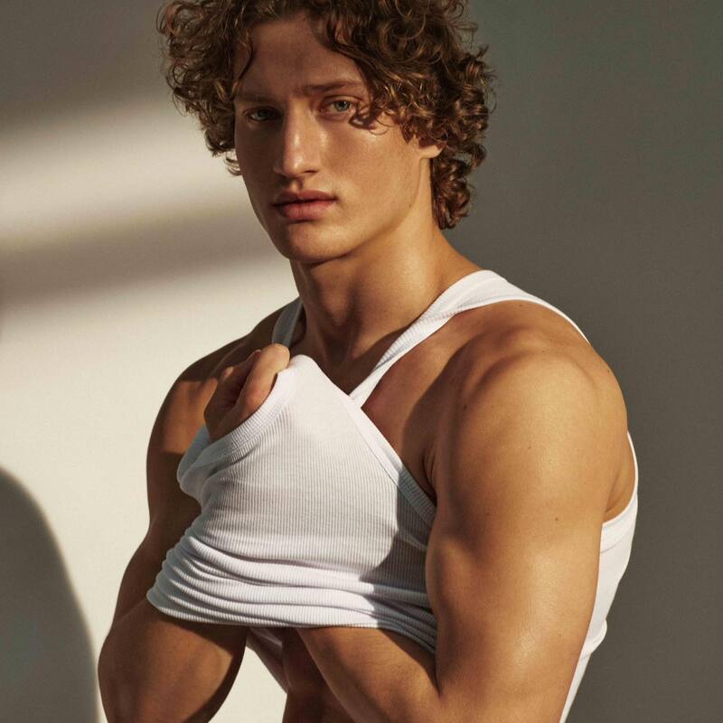 Brennan Aldred channels an athletic aesthetic in Marc O’Polo's spring 2024 bodywear campaign.