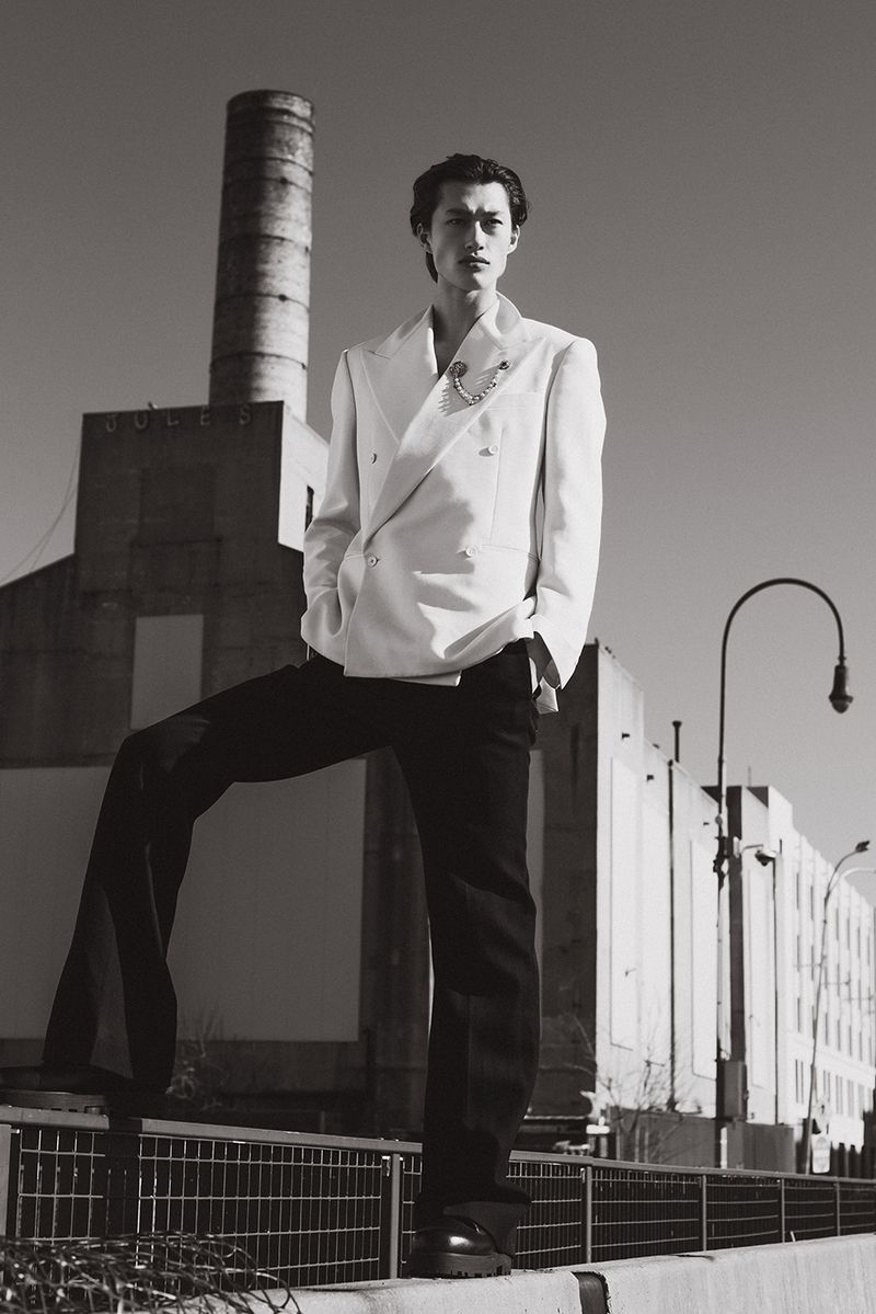 Mathieu Simoneau Stuns in Designer Style for L'Officiel