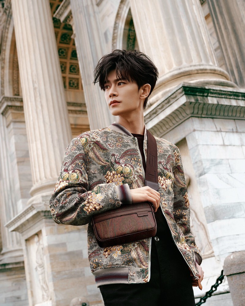 Etro enlists Ren Jialun as the star of its spring-summer 2024 ad campaign. 