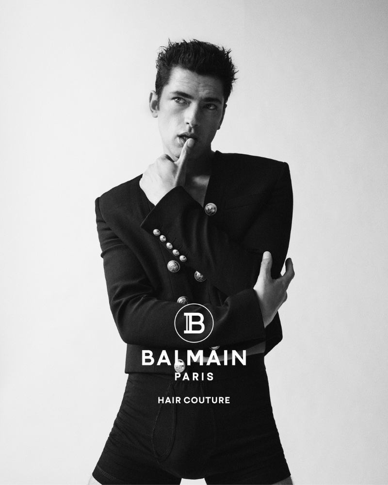 American model Sean O'Pry fronts the Balmain Hair Couture campaign.