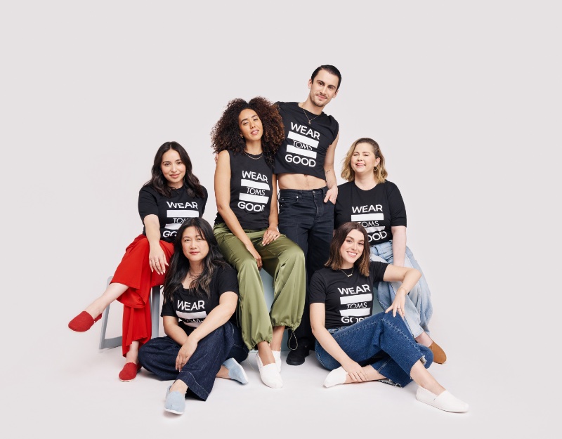 TOMS enlists musician MILCK, designer Christian Cowan, licensed therapist Jacqueline Garcia, podcast host Tay Lautner, breathwork facilitator Millana Snow, and co-founder and CEO of Wondermind Mandy Teefey as the stars of its spring-summer 2024 Wear Good campaign.