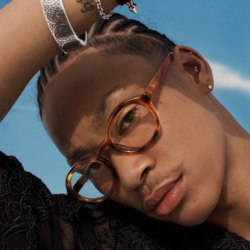 Warby Parker enlists Lil Dre to star in its summer 2024 campaign, wearing its Doherty glasses.