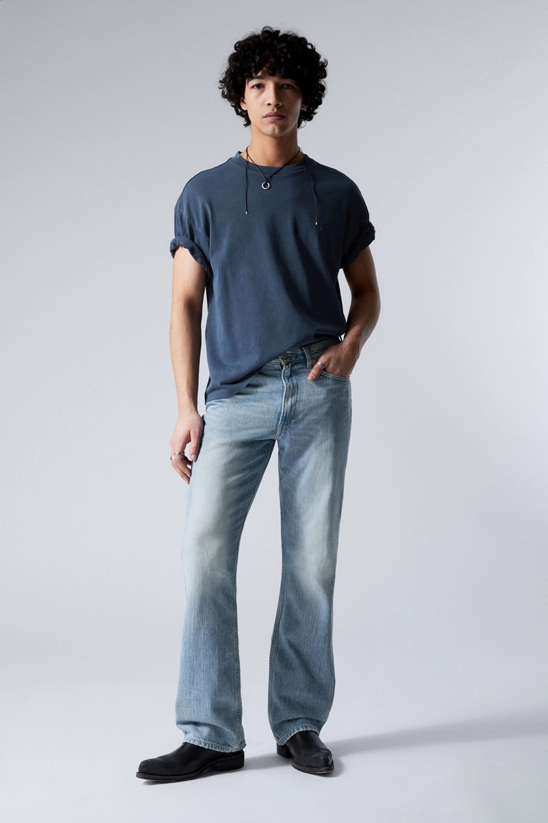 Weekday Mercury relaxed bootcut leg jeans » Types of Jeans for Men: Key Jean Fits & Styles Explained Weekday Mercury relaxed bootcut leg jeans