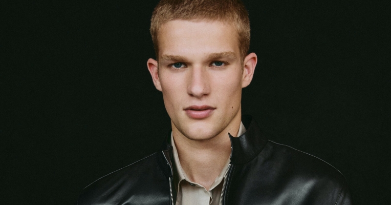 Massimo dutti leather jacket men