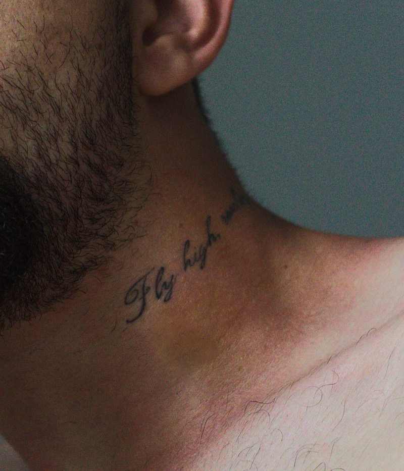 small neck tattoo script men » Neck Tattoos for Men: Explore Classic & Modern Design Ideas small neck tattoo script men