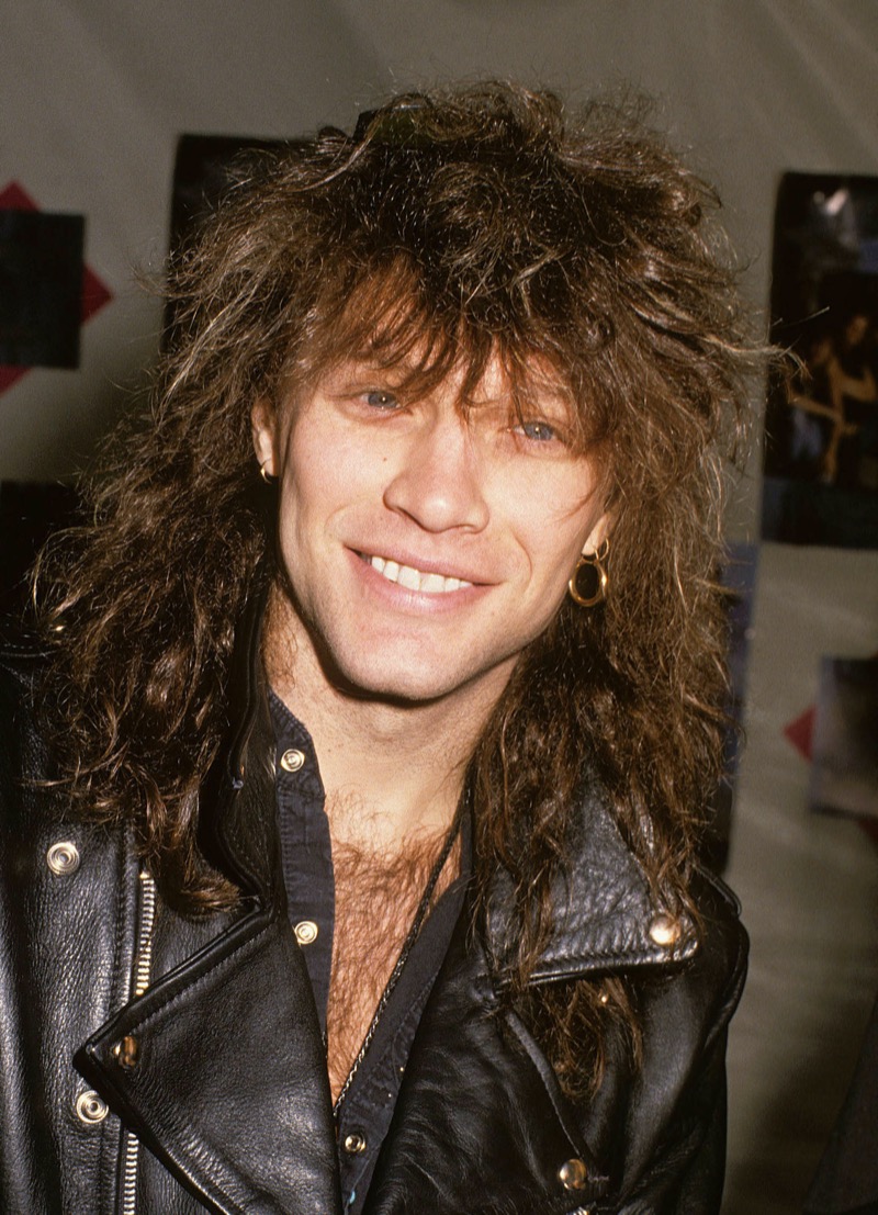 Jon Bon Jovi 80s glam metal mullet
