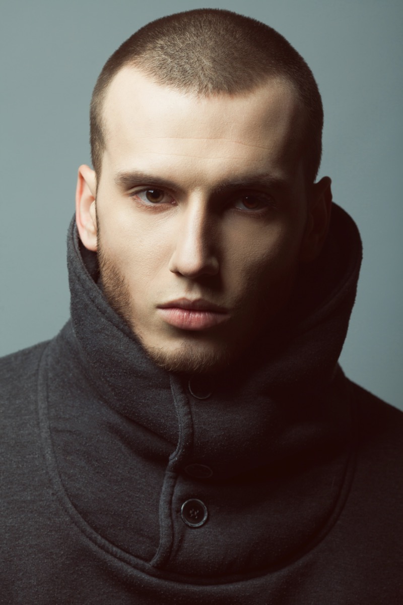 man portrait buzz cut