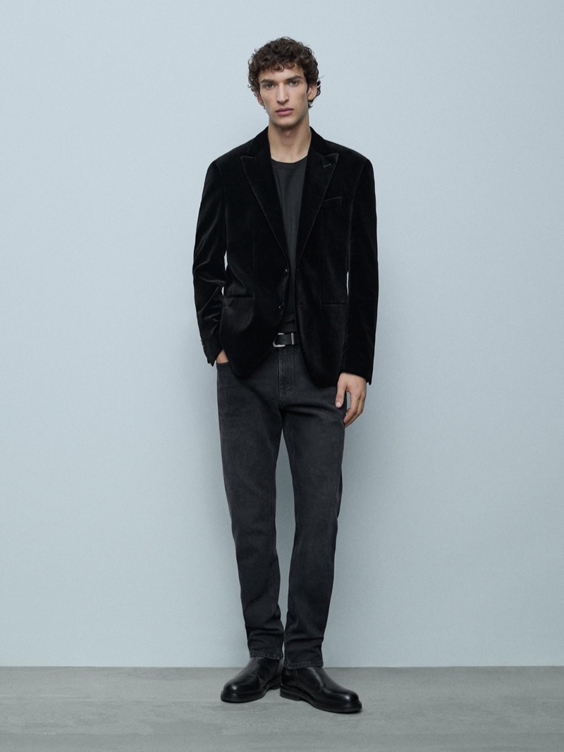 Massimo Dutti Party Wear Velvet Jacket » Massimo Dutti’s Dark Elegance Reframes Party Wear Massimo Dutti Party Wear Velvet Jacket