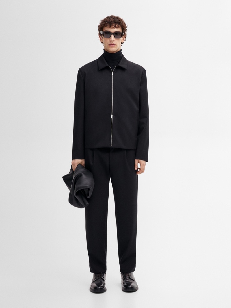 Massimo Dutti Party Wear Blouson Jacket Turtleneck Trousers » Massimo Dutti’s Dark Elegance Reframes Party Wear Massimo Dutti Party Wear Blouson Jacket Turtleneck Trousers