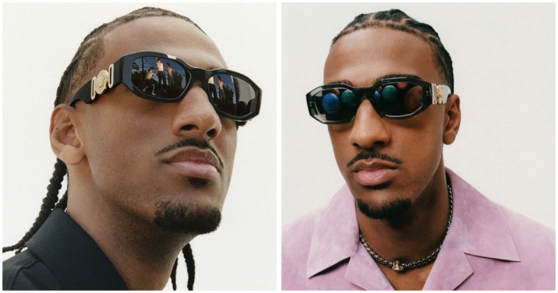 Alexandre sarr for versace medua biggie eyewear campaign