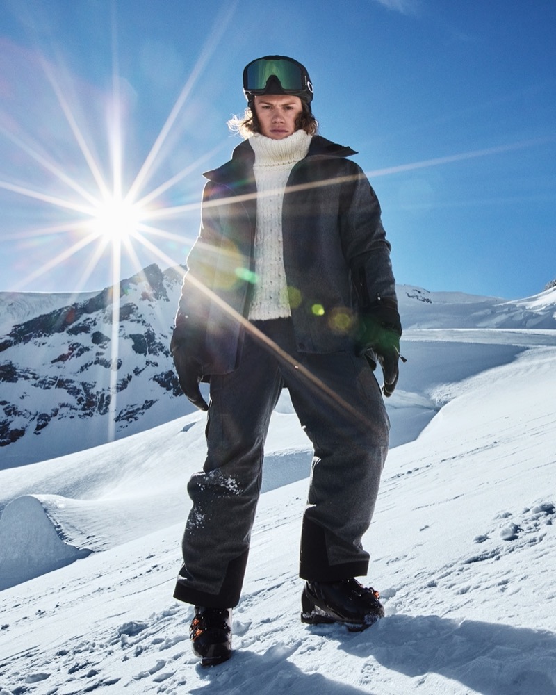 Ski racer Lucas Pinheiro stars in Moncler Grenoble’s fall-winter 2024 campaign. 