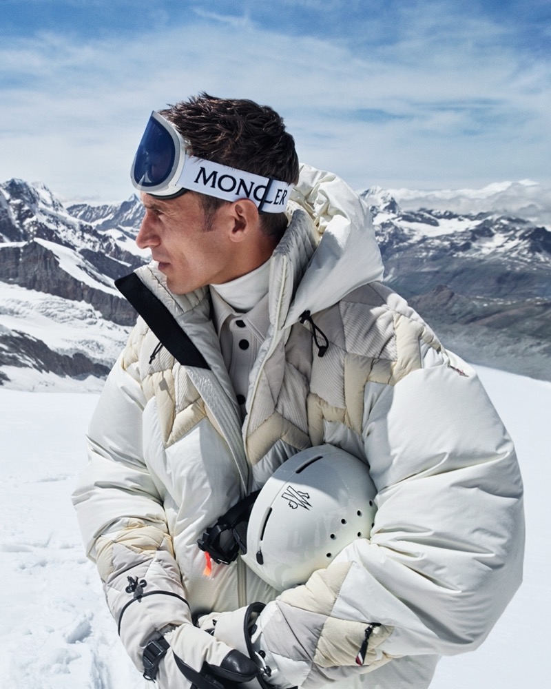 Clément Chabernaud inspires in ski pieces for Moncler Grenoble’s fall-winter 2024 campaign. 