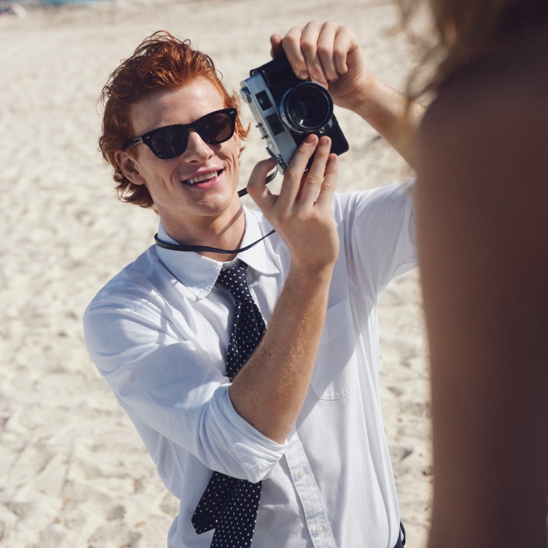 Danny White embraces a clean-cut aesthetic in J.Crew's Portuguese cotton Oxford dress shirt. » J.Crew’s May Drop Delivers Polished Prep for the Beach Danny White embraces a clean-cut aesthetic in J.Crew's Portuguese cotton Oxford dress shirt.