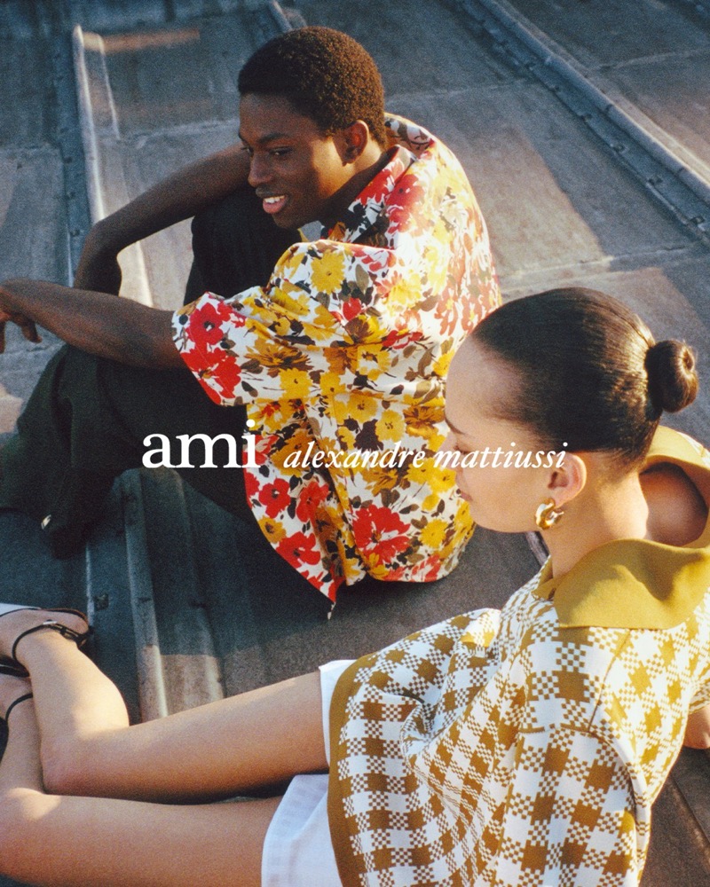 Nonso Ojukwu and Annemary Aderibigbe model AMI's Blossom capsule. » AMI’s Blossom Capsule Channels Summer in Paris Nonso Ojukwu and Annemary Aderibigbe model AMI's Blossom capsule.