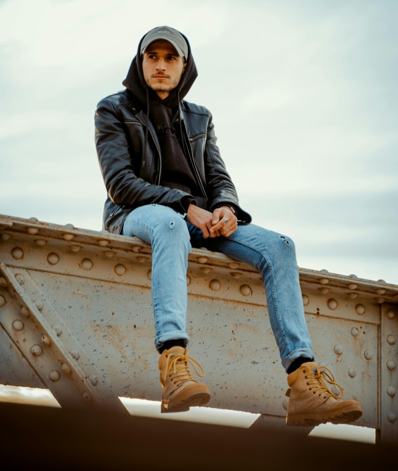 black hoodie leather jacket outfit men » 8 Black Hoodie Outfits Men Should Keep on Repeat black hoodie leather jacket outfit men
