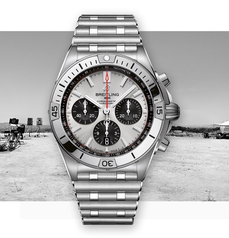 The Breitling Chronomat delivers a polished steel finish with bold detailing and a signature Rouleaux bracelet. » Austin Butler Makes Time for Breitling's Greatest Hits The Breitling Chronomat delivers a polished steel finish with bold detailing and a signature Rouleaux bracelet.