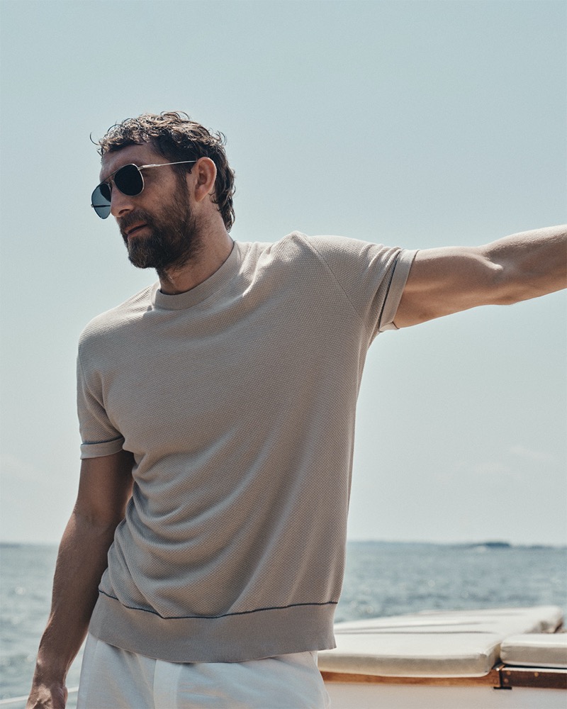 Will Chalker takes to the sea with Brioni's Riviera collection.