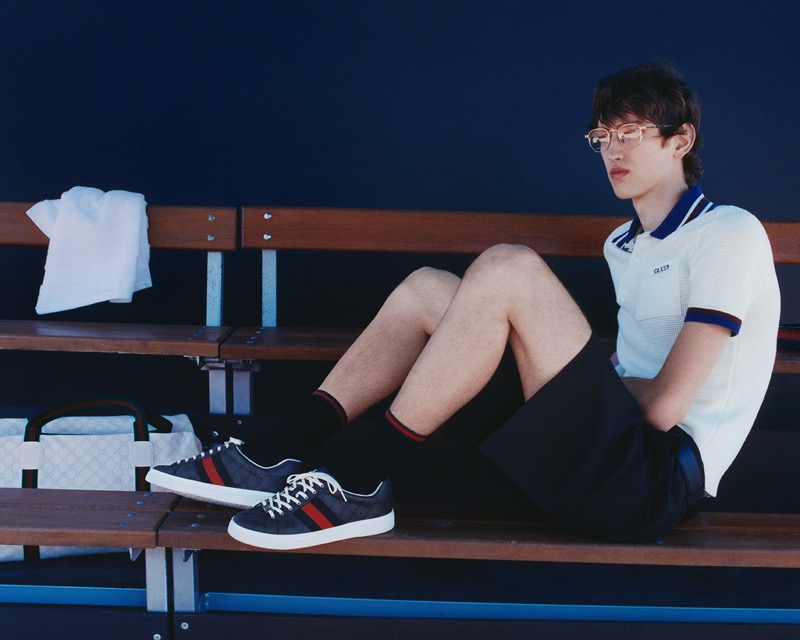 Matteo Baez stars in the Gucci Tennis collection campaign. » Gucci Tennis Brings a Sporty Mood to Summer Style Matteo Baez stars in the Gucci Tennis collection campaign.