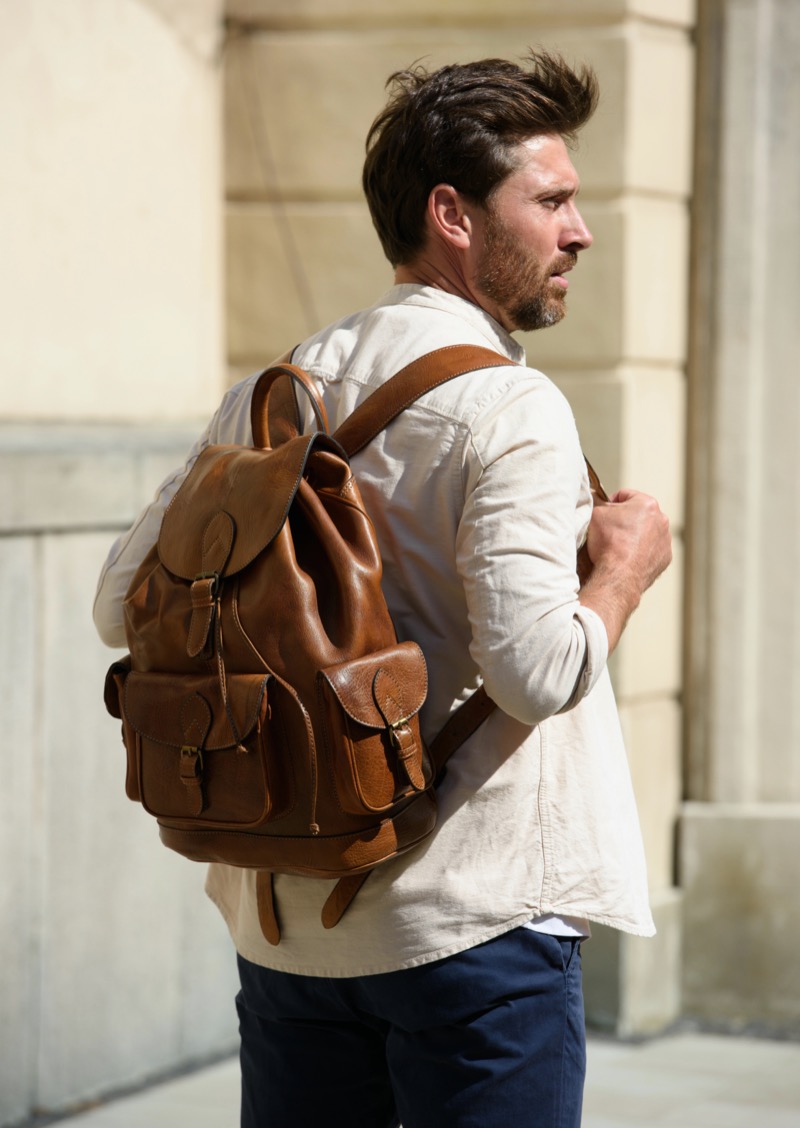 A leather backpack blends everyday function with a refined, city-ready profile. » 12 Leather Goods for Men That Add Style to the Everyday A leather backpack blends everyday function with a refined, city-ready profile.