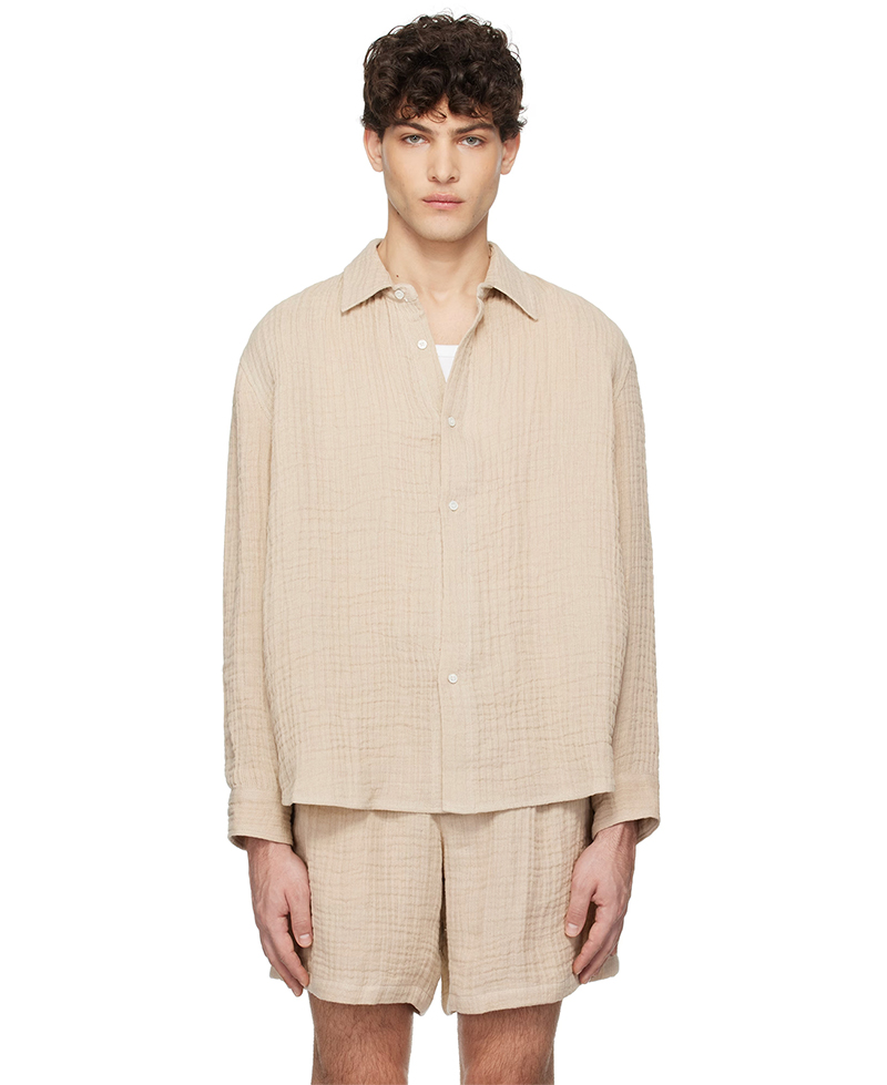 TONYWACK's beige double weave linen shirt and shorts brings to mind summer days on the Italian coast. » 7 Men’s Linen Sets for the Best Summer Days TONYWACK's beige double weave linen shirt and shorts brings to mind summer days on the Italian coast.
