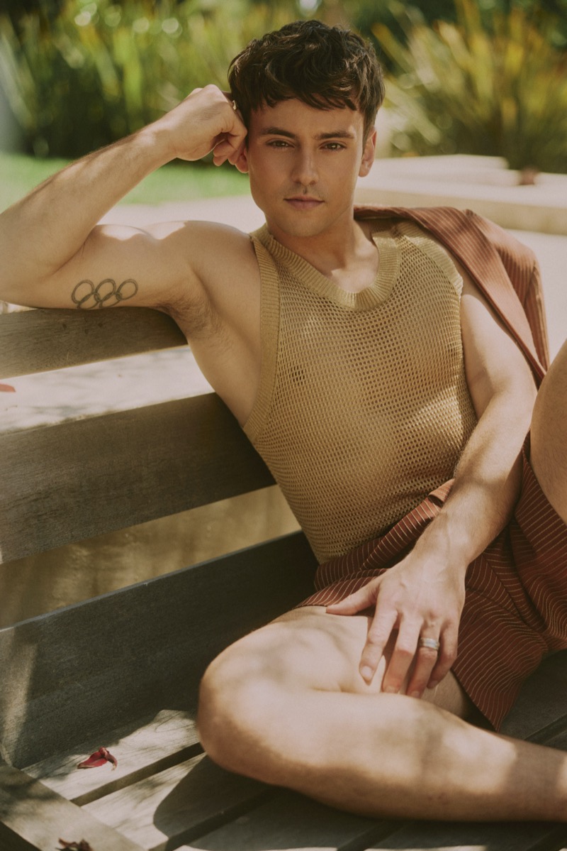 Tom Daley relaxes poolside in AMIRI. » Tom Daley Reflects on Diving with The Sunday Times Tom Daley relaxes poolside in AMIRI.
