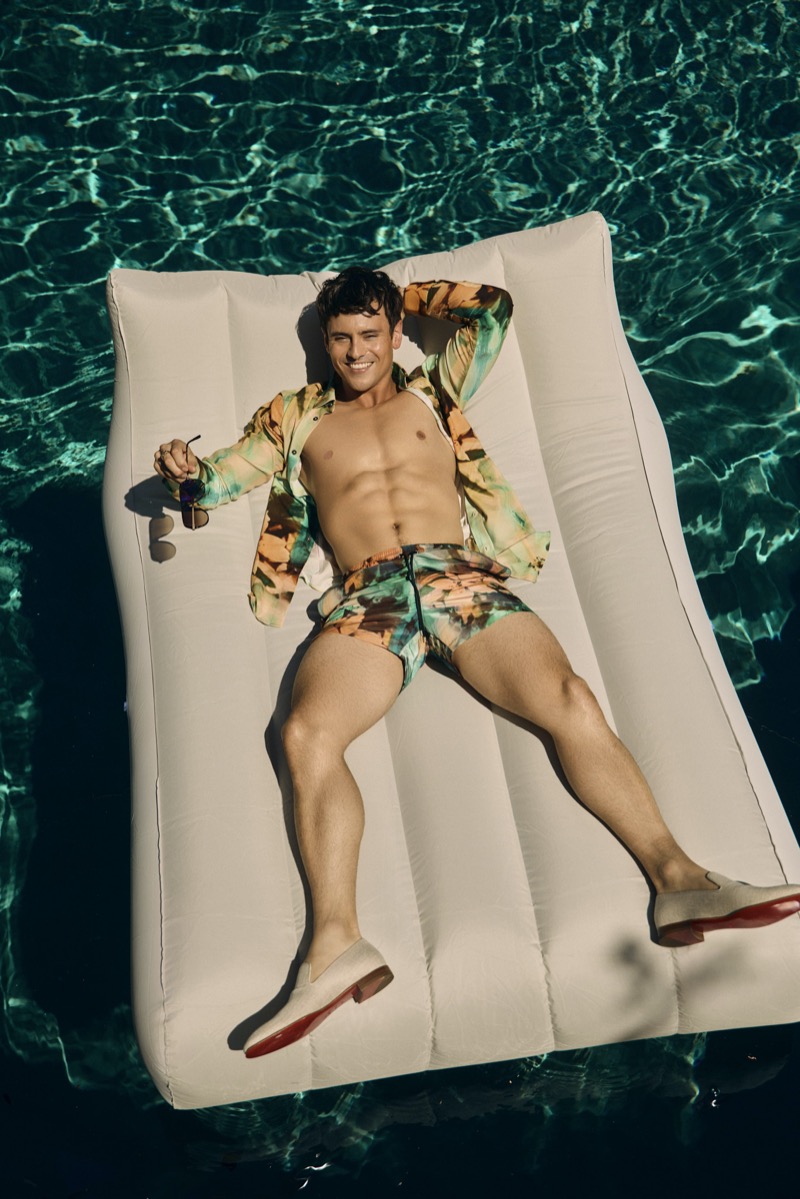 Tom Daley wears a Paul Smith look with Christian Louboutin shoes. » Tom Daley Reflects on Diving with The Sunday Times Tom Daley wears a Paul Smith look with Christian Louboutin shoes.