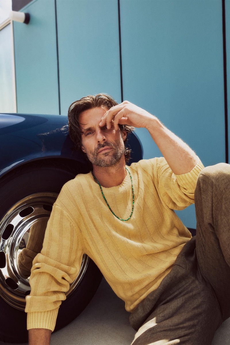 Tommy Dunn wears a yellow ribbed sweater from the Zara Origins summer 2025 lineup. » Zara Origins Delivers Light Layers for the Season Ahead Tommy Dunn wears a yellow ribbed sweater from the Zara Origins summer 2025 lineup.