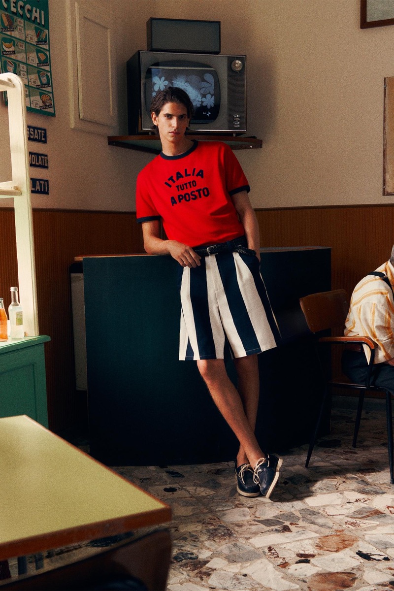 Hedi Ben Tekaya models a look from the Zara Stripes Edition collection. » Zara Stripes Edition Celebrates the Mood of Italian Summers Hedi Ben Tekaya models a look from the Zara Stripes Edition collection.