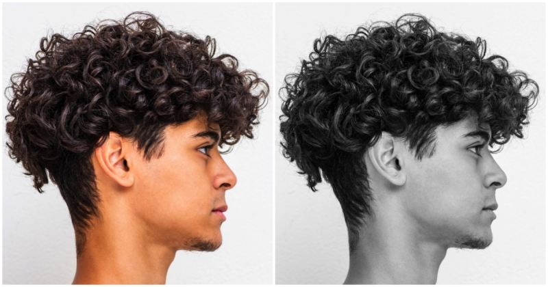 Curly undercut haircut men