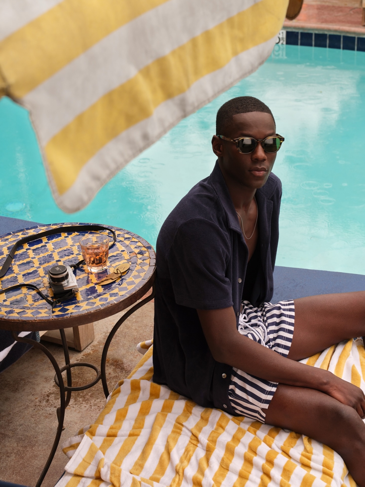 Classic stripes are front and center for Todd Snyder's 5" Montauk swim trunk. » Todd Snyder Makes Swimwear the Center of Summer Classic stripes are front and center for Todd Snyder's 5" Montauk swim trunk.