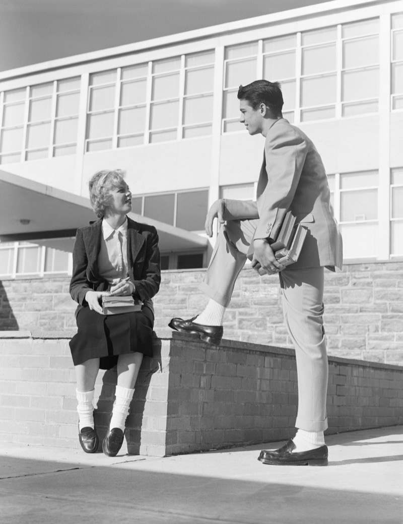 Penny loafers grew in popularity during the 1950s.