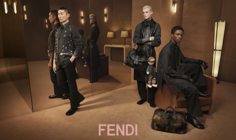 Fendi showcases a moody, dark color palette for its fall-winter 2025 men's campaign.
