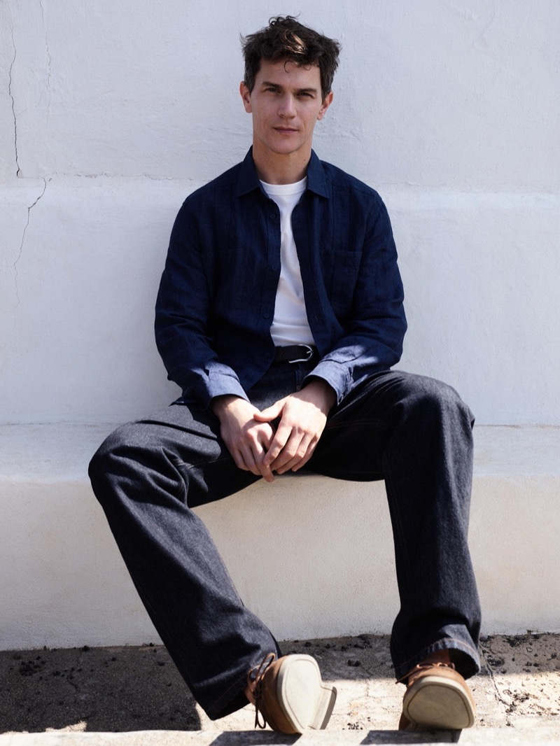 Vincent LaCrocq models a late summer look from Massimo Dutti. » Massimo Dutti Resets the Mood for Late Summer Dressing Vincent LaCrocq models a late summer look from Massimo Dutti.