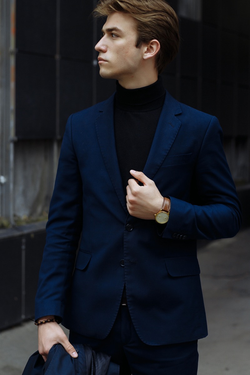 navy suit men