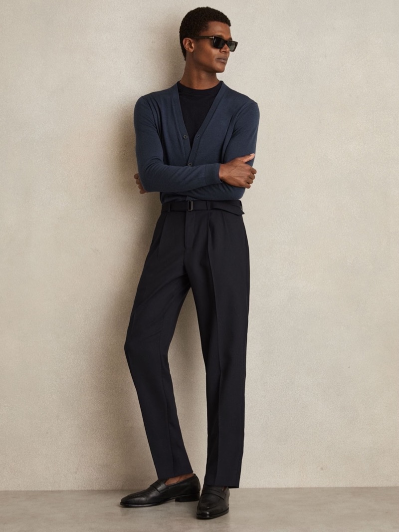cardigan tucked into pleated trousers men » You’re One Shirt Tuck Away From a Better Outfit cardigan tucked into pleated trousers men