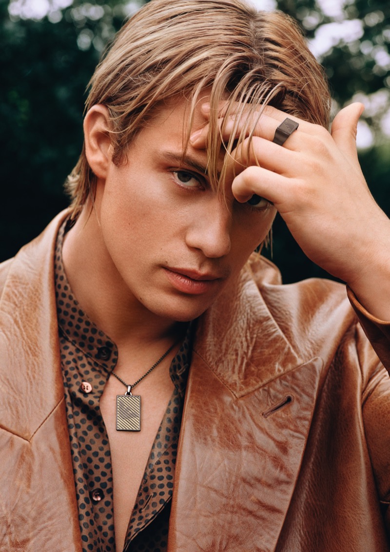 Nicholas Galitzine Emporio Armani fall winter 2025 accessories campaign