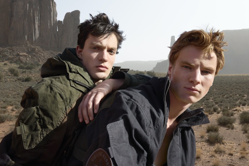Models Andy Slokavar and Henry Rank front the Snow Goose by Canada Goose campaign.
