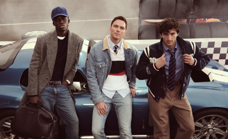 Jeremiah Berko Fordjour, Nicholas Hoult, and Raphael Diogo star in the Tommy Hilfiger fall 2025 campaign.