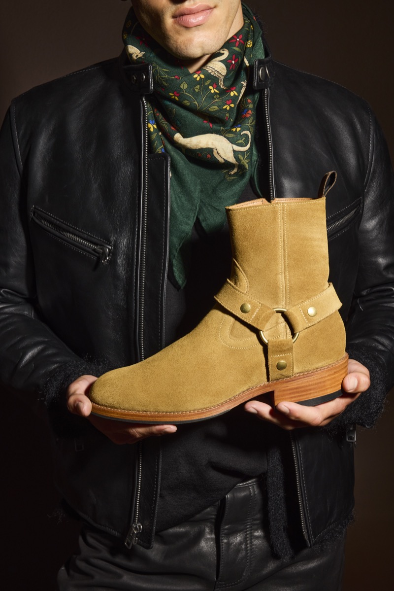 Allen Edmonds fall-winter 2025 campaign suede harness boots