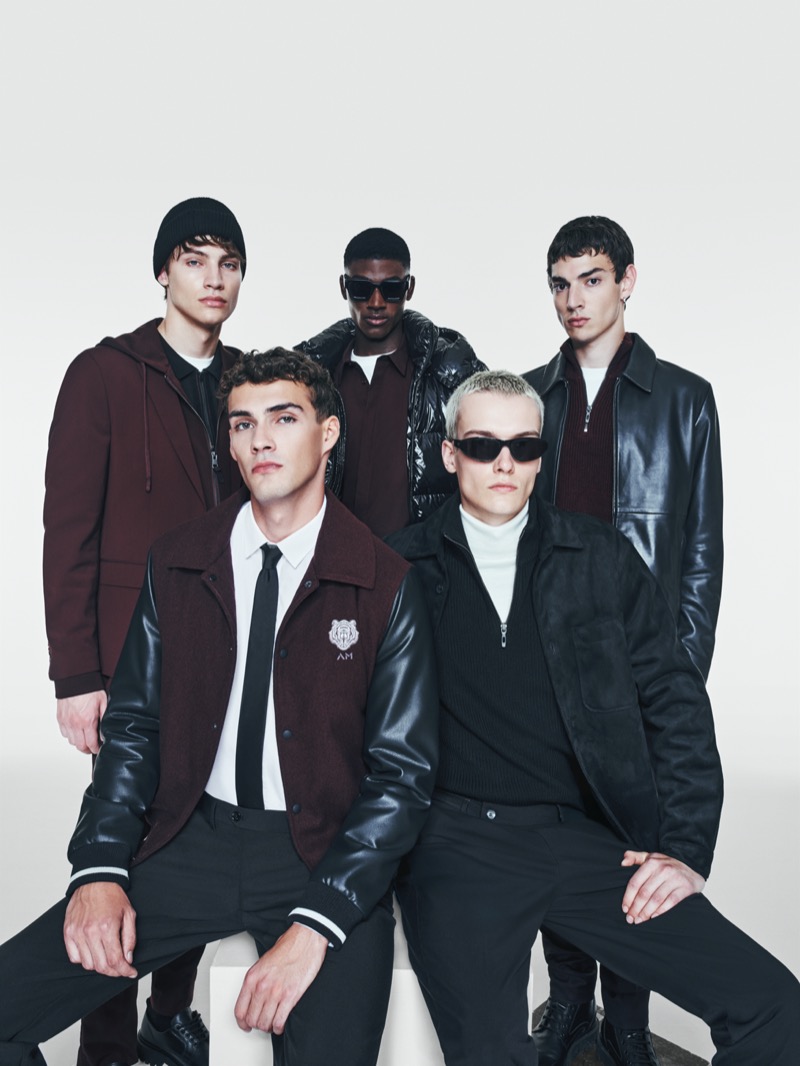 Victor Vuokko, Tammo Land, Nikola Dakic, Ben Job, and Nico Philippe star in the Antony Morato fall-winter 2025 campaign.