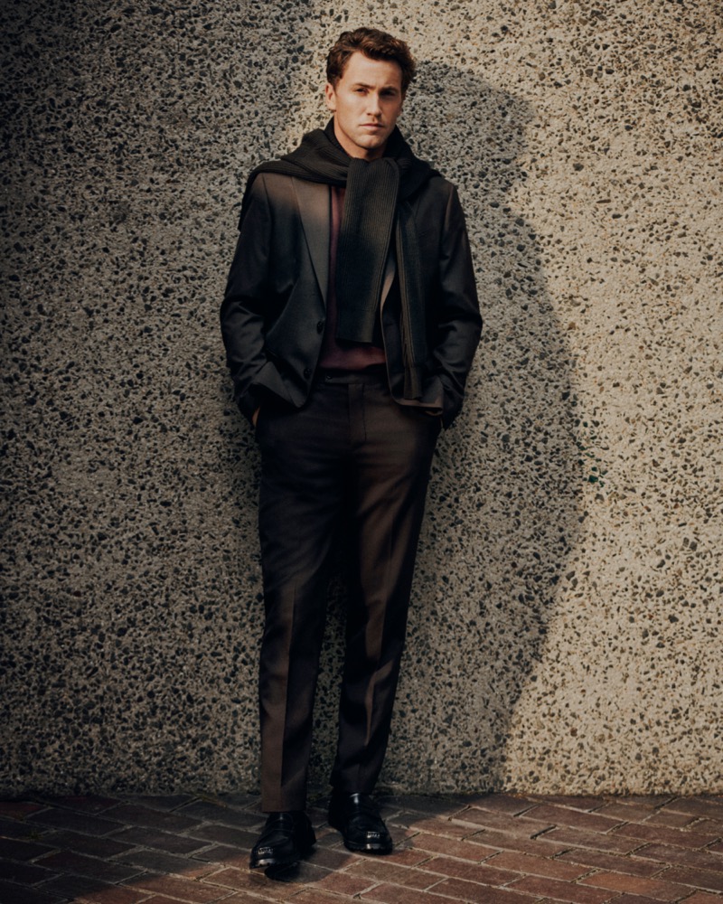 Casper Ruud Mango Man fall-winter 2025 Essentials campaign suit