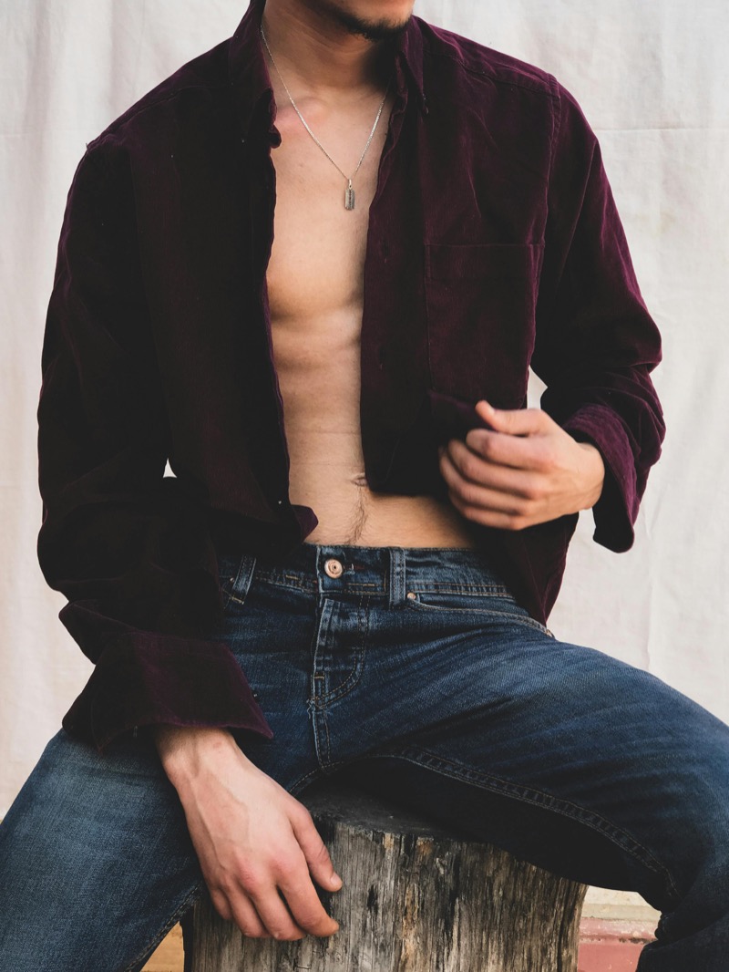 Modern denim jeans men