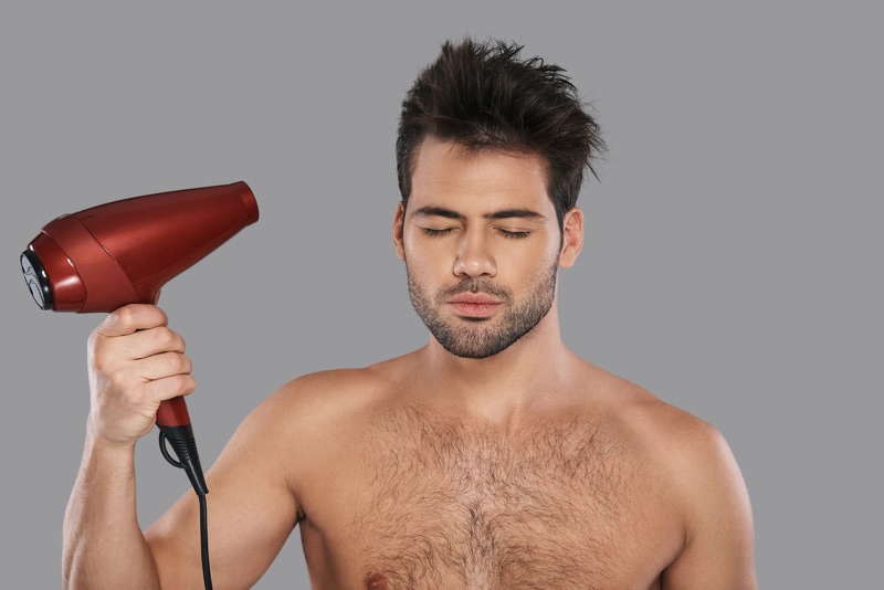 Red hair dryer