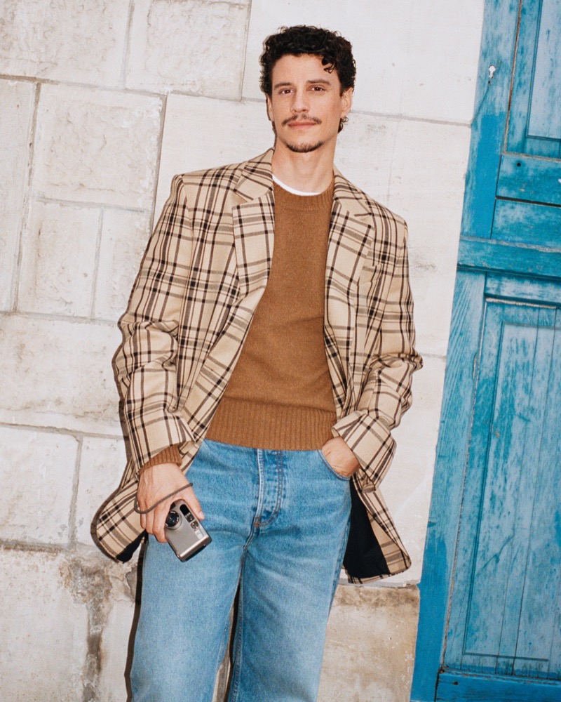 Adam DiMarco Ami Paris fall-winter 2025 campaign checkered coat